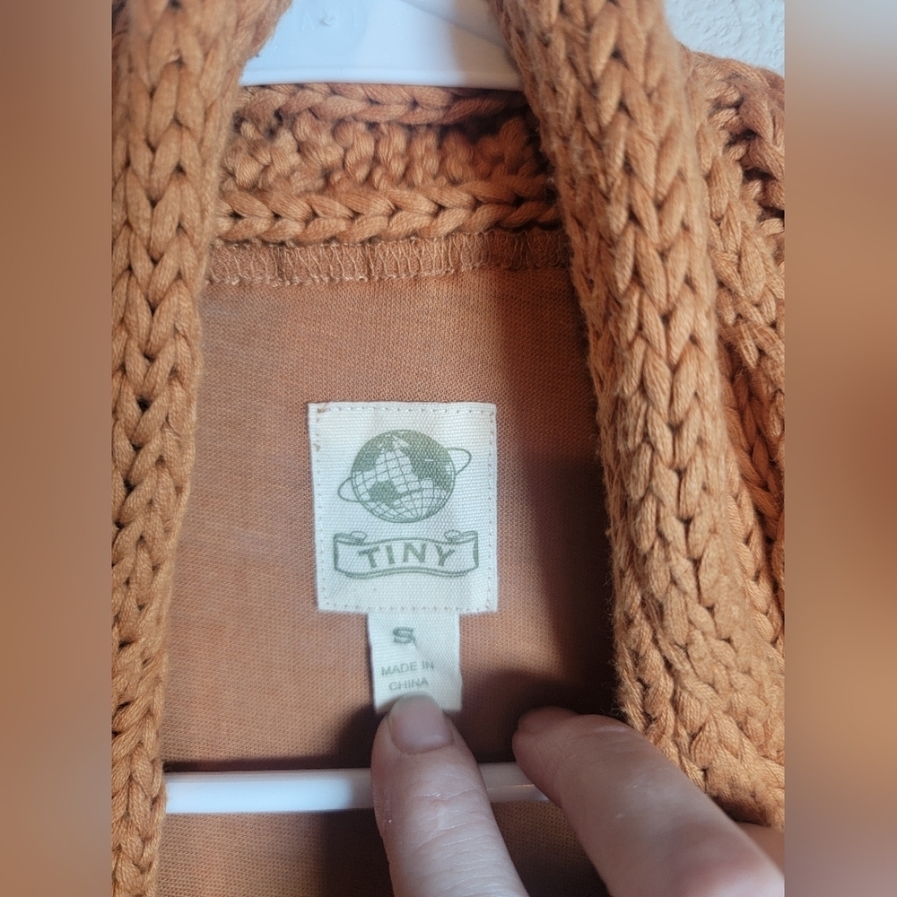 Anthropologie TINY Cardigan Rust Orange Size Small Boho Chic - Picture 3 of 5